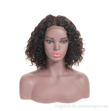 Cuticle Aligned Unprocessed Raw Human Brazilian Hair Invisible Middle Part Curly Bob Lace Front Wig